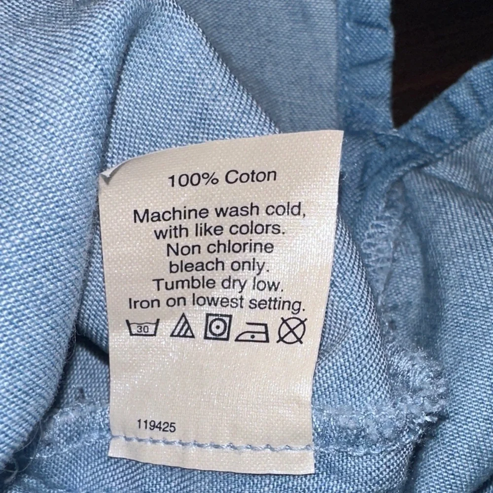 J. Crew Chambray Tie Front Sleeveless Shirt - Picture 8 of 8